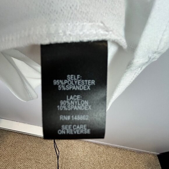 Torrid Studio Knit Short Lace Sleeve Top 1X White - Picture 9 of 11